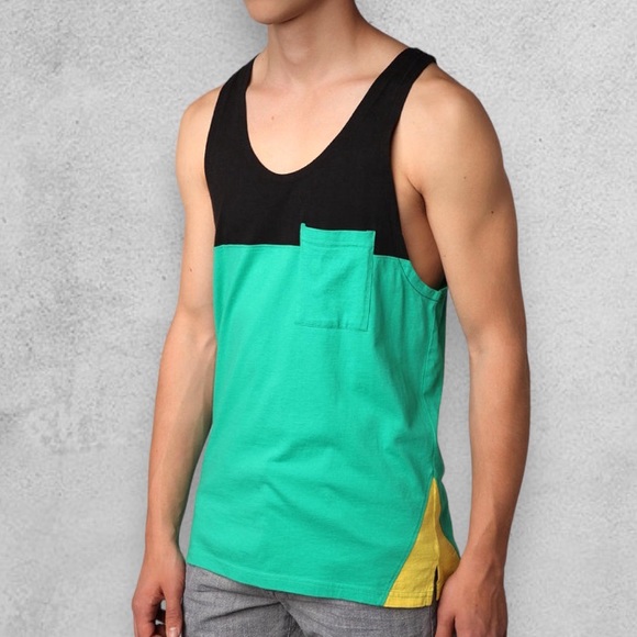 Urban Outfitters Color Block Pocket Tank Top - Picture 1 of 6